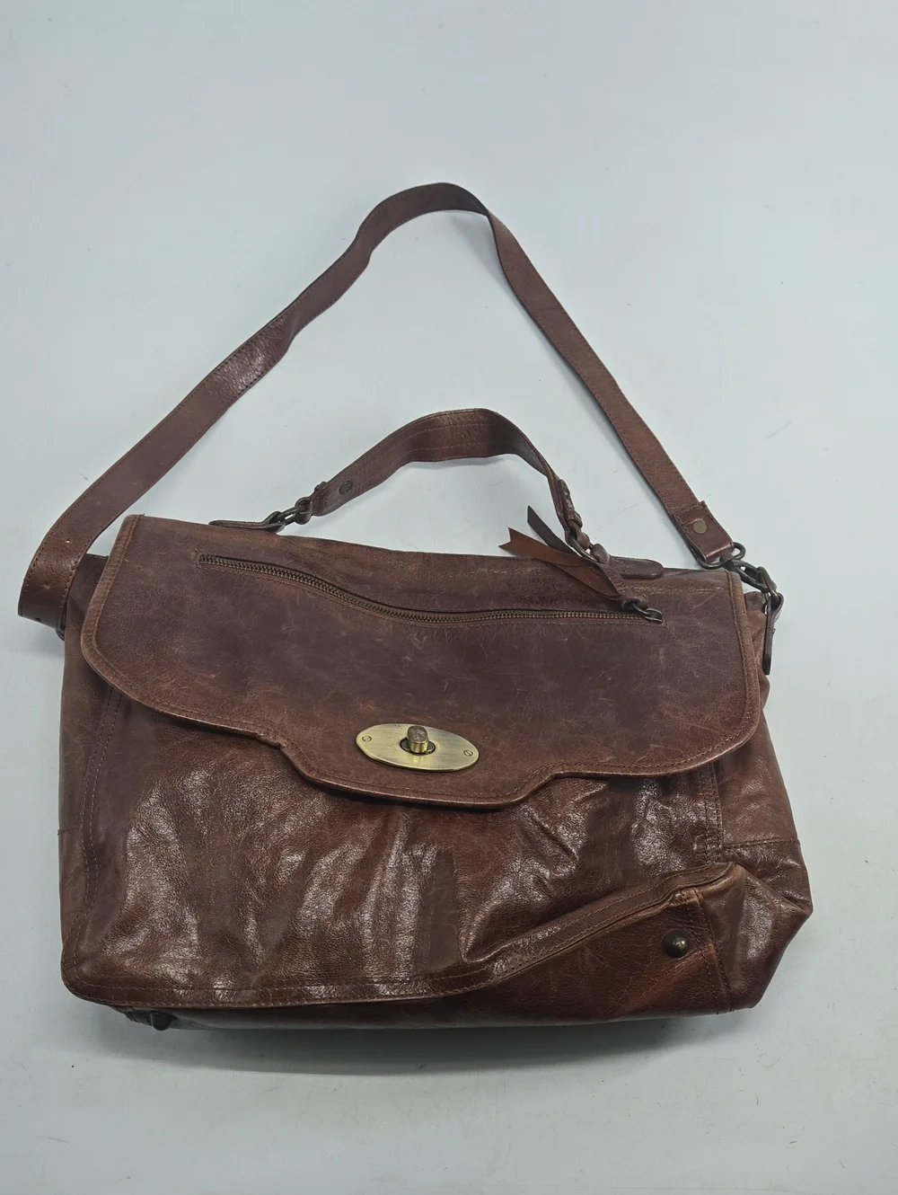 Maurizio Taiuti Brown Leather Satchel Made In Italy